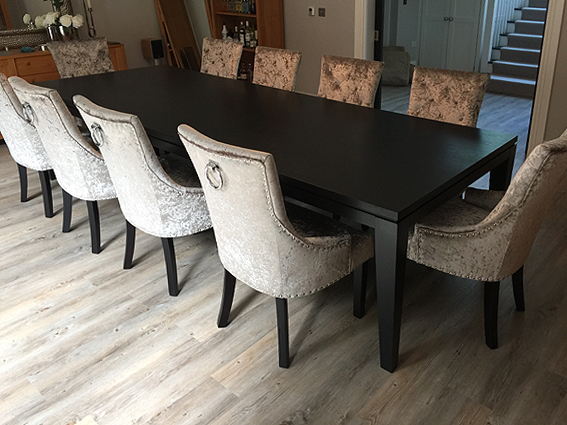 Black oak dining table bespoke to your requirements