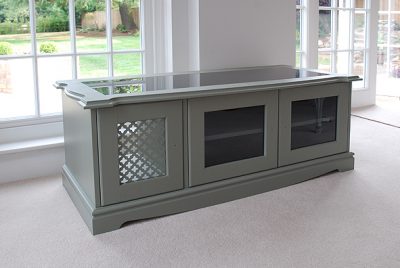 Custom made AV and television cabinet in painted finish