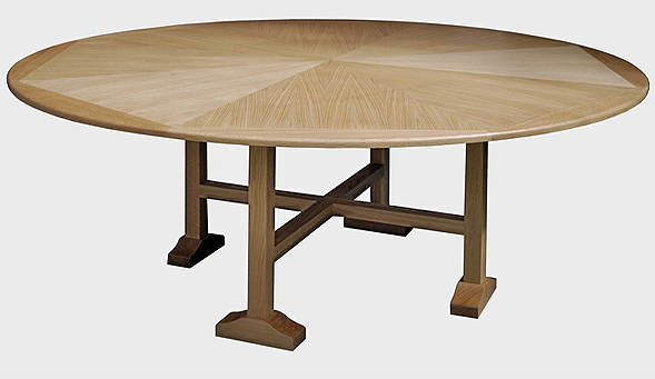 Circular oak table