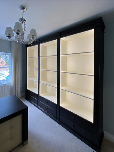 Home office wall unit and desk