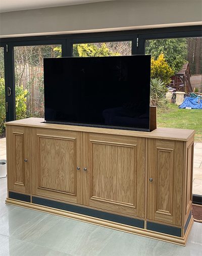 oak rising tv cabinet