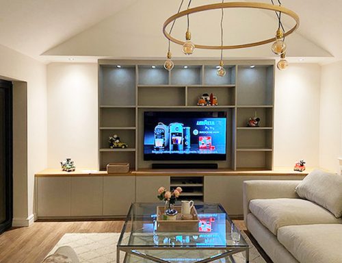 TV wall unit, built in wall to wall and up to ceiling